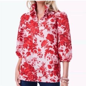 Tuckernuck Red Floral Blouse